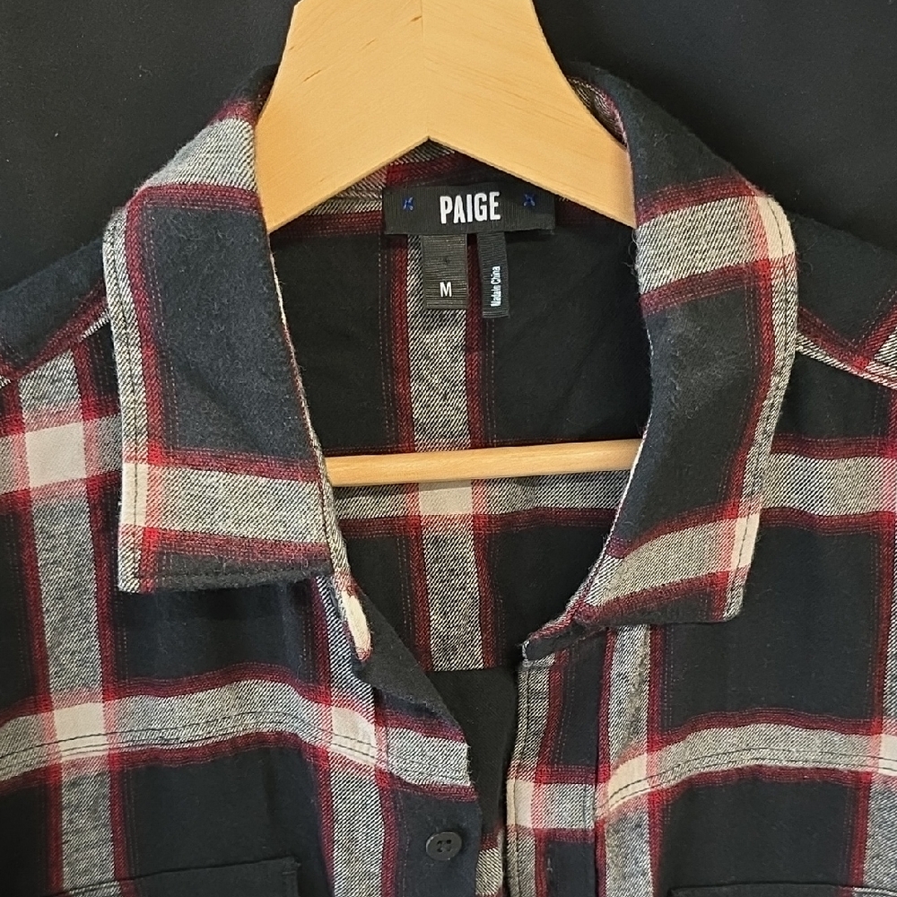 PAIGE Red and Black Checkered Shirt